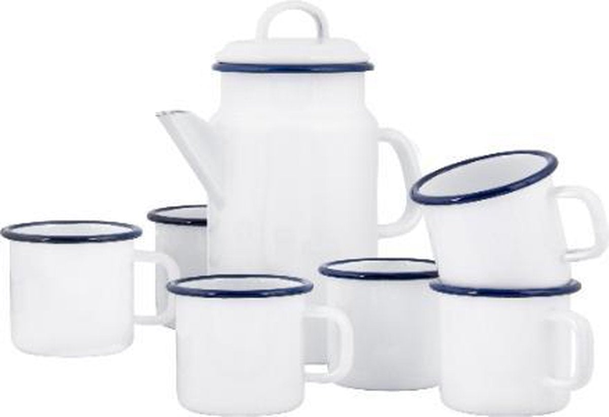 Set van 1 Theekan met 6 Mokken