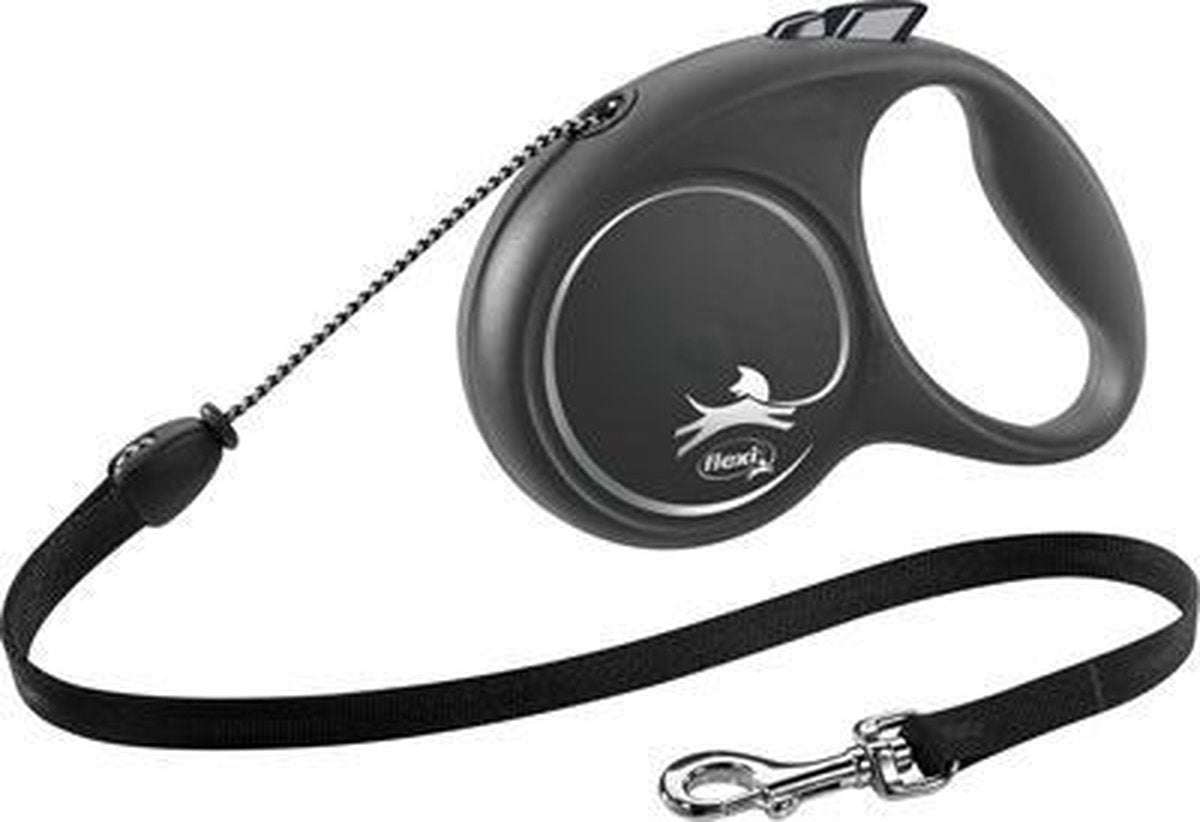 Flexi rollijn black design cord zwart - m 5 mtr tot 20 kg - 1 stuks