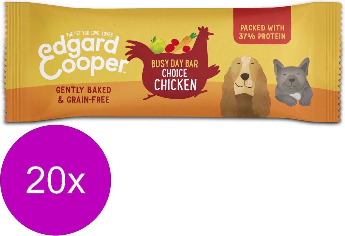 Edgard & Cooper Kip Bar - Hondensnack - 20 x 25g