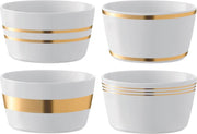 L.S.A. Deco Schaal - Porselein - Ø 13 cm - Set van 4 Stuks - Goud