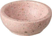 Stenen kom rond | 10 x 10 x 4 cm | Kom gemaakt van terrazzo rose steen | Rond