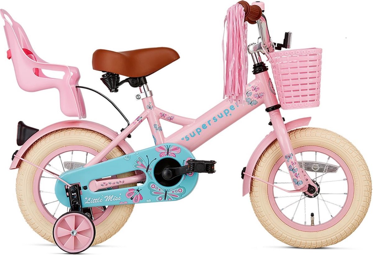 Supersuper Little Miss Kinderfiets - 12 inch - Roze