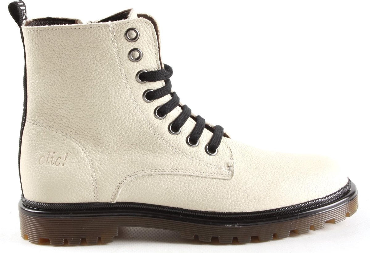 Clic! CL-8834 - Dames Half-hoog - Kleur: Wit/beige - Maat: 32