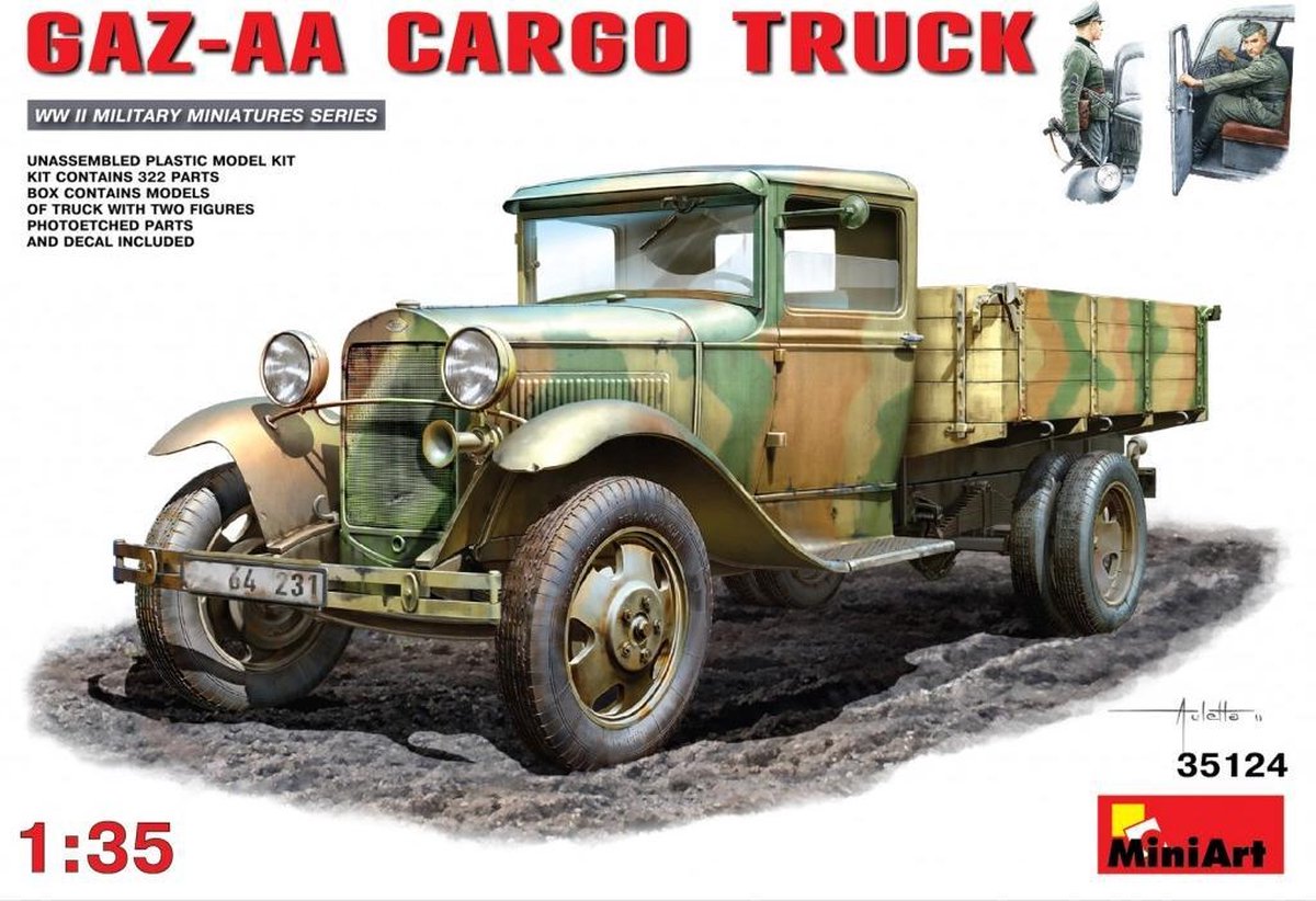 MiniArt GAZ-AA Cargo Truck 1.5t Truck + Ammo by Mig lijm
