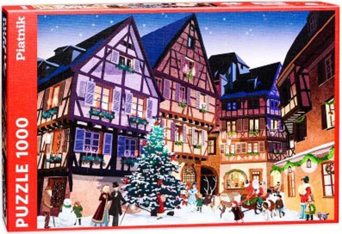 Legpuzzel - 1000 stukjes - Kerst- Vintage Kerst Dorp - Piatnik puzzel