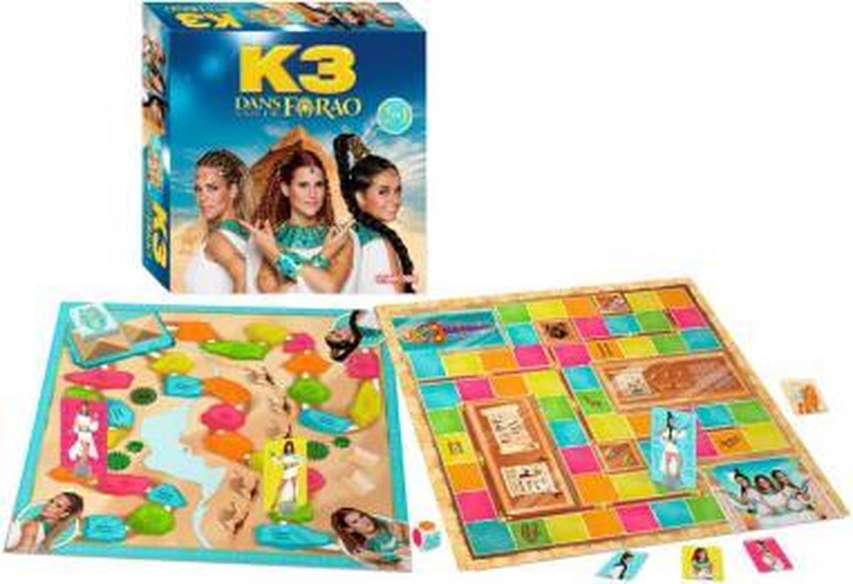 K3 - Bordspel - Dans van de Farao - bevat 2 spellen- het dobbelmuseum en de piramide - van de film K3 Dans van de Farao
