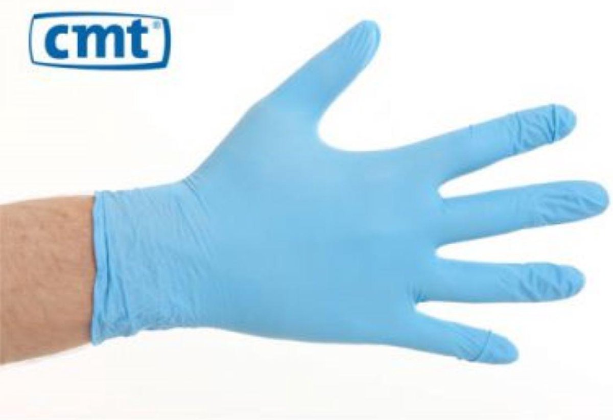 Handschoen nitril en poedervrij BLAUW 100 stuks Medium