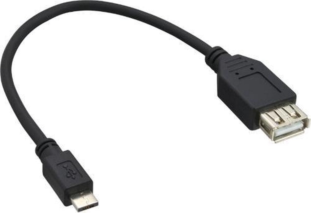 Transmedia USB-A vrouwelijk - USB Micro A mannelijk OTG adapter kabel - 0