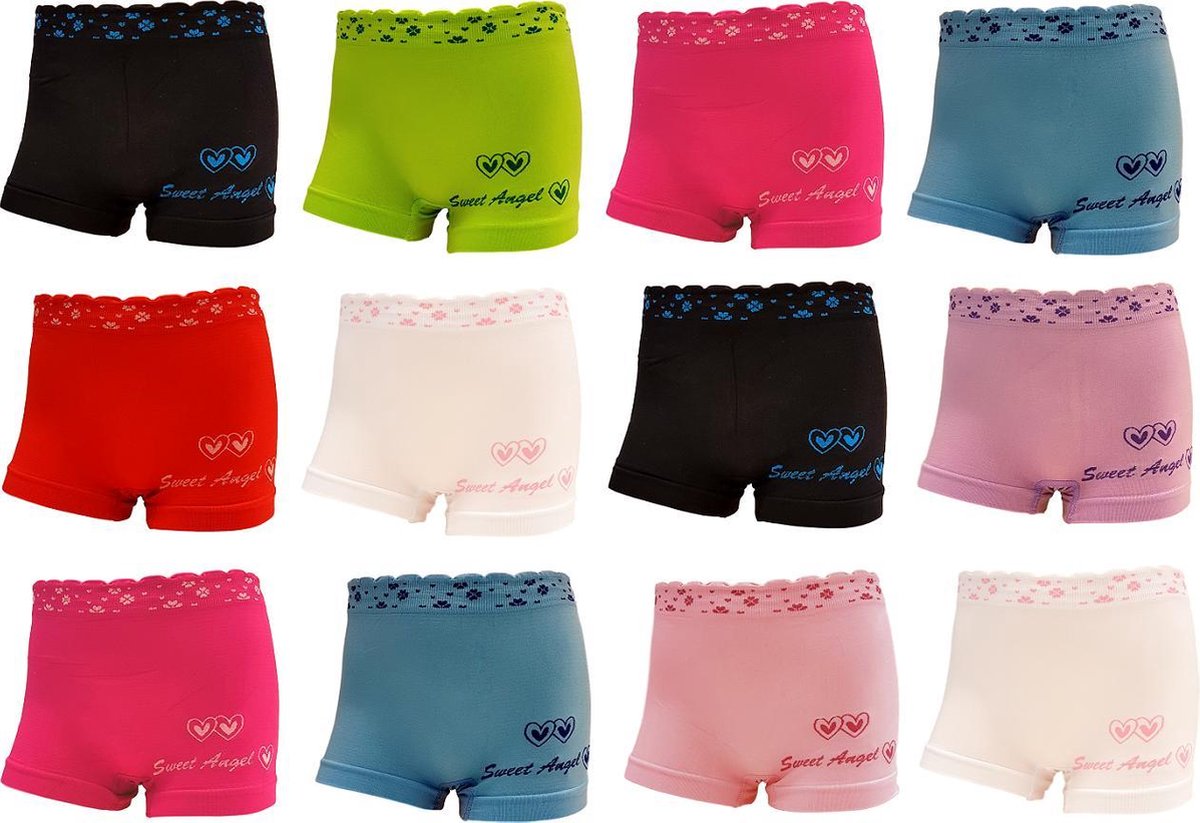Sweet Angel Meisjes Boxershorts Multipack 12 stuks Maat 104/110