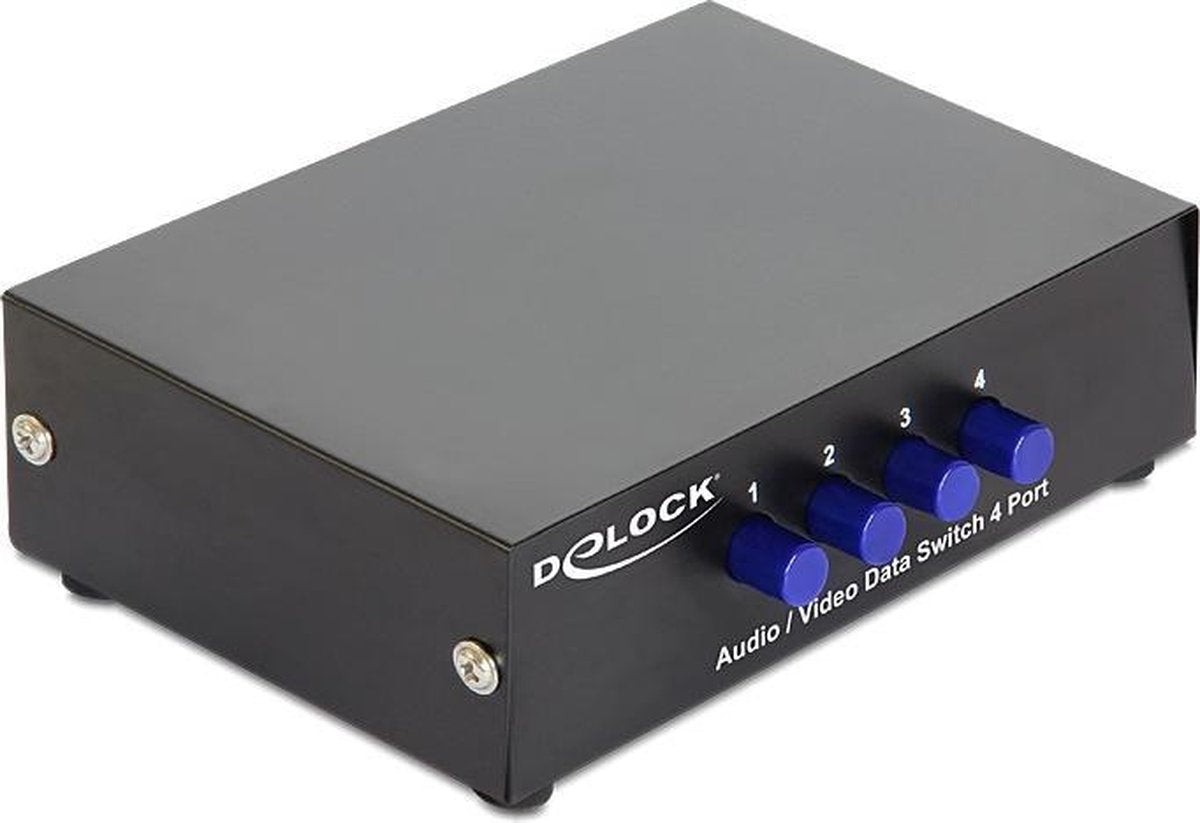 A/V Switch Delock 4 ingangen -> 1 uitgang bimeerwegklep