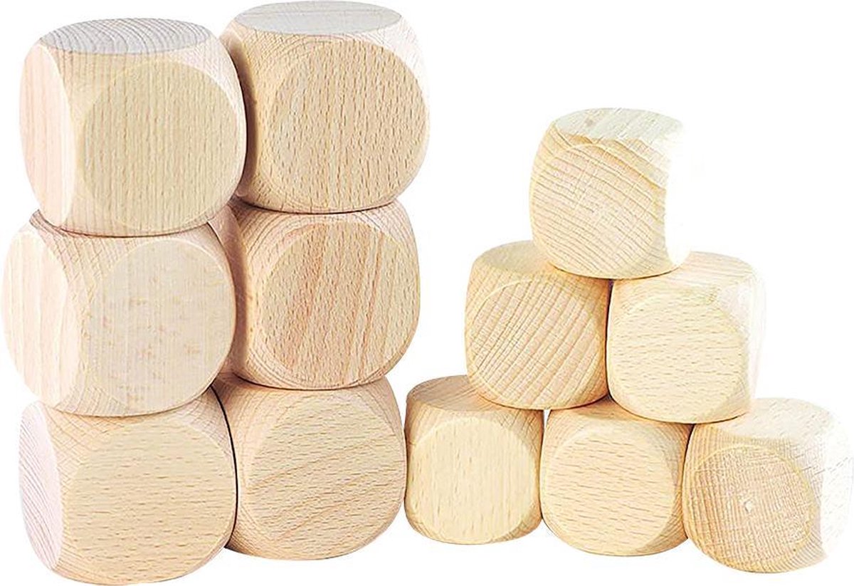 TickiT Dobbelstenen Blank Hout 50 Mm