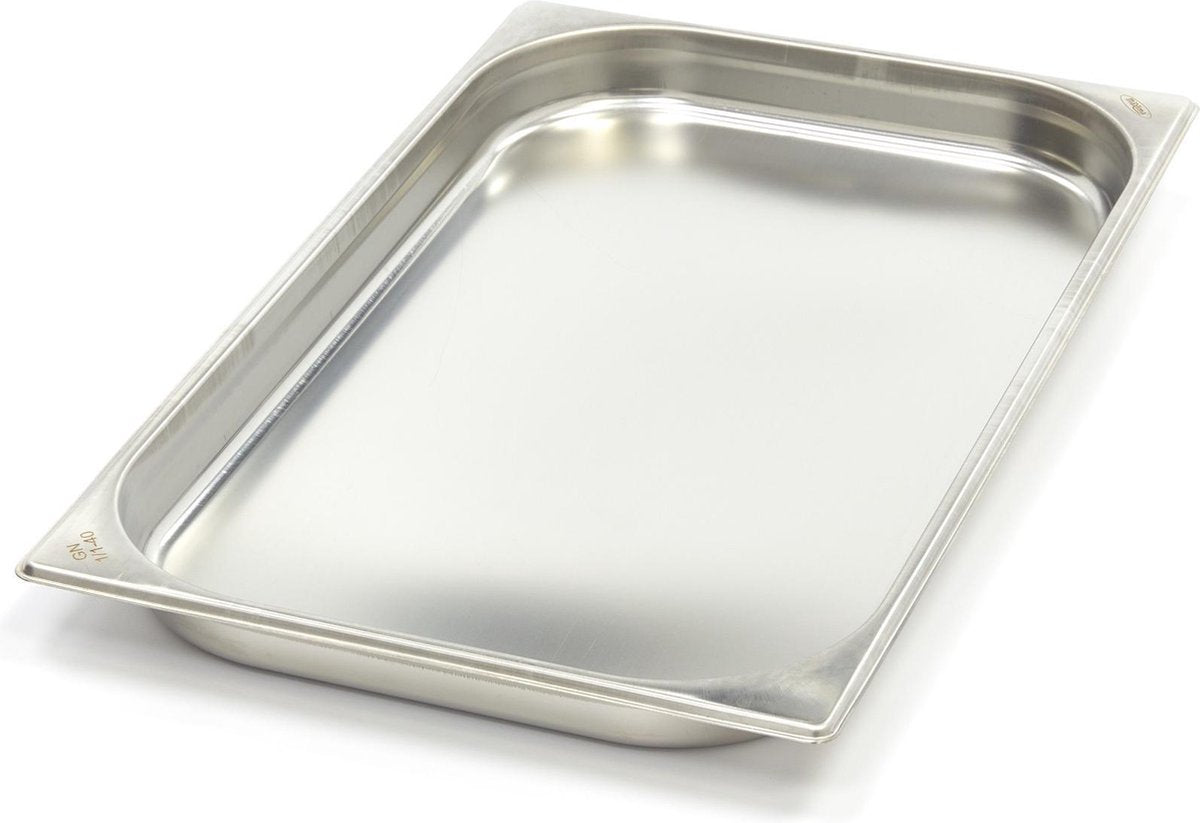 Gastronorm Bak 1/1GN - 40mm - 530x325mm - RVS - Glad - Ovenbestendig - Horeca GN Bak / Plaat - Maxima