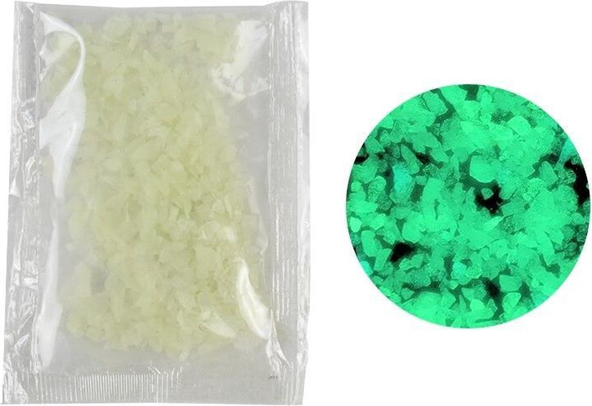 AquaScape - Aquariumzand Glow In The Dark - Decoratie - Geel/Groen - 10 gram - ook geschikt voor Hobbyprojecten