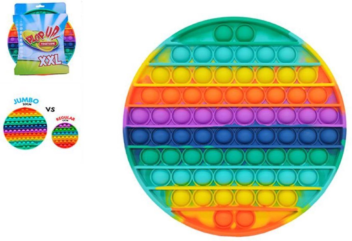 Plop up Pop it XXL Fidget Toys Rainbow Rond 20cm