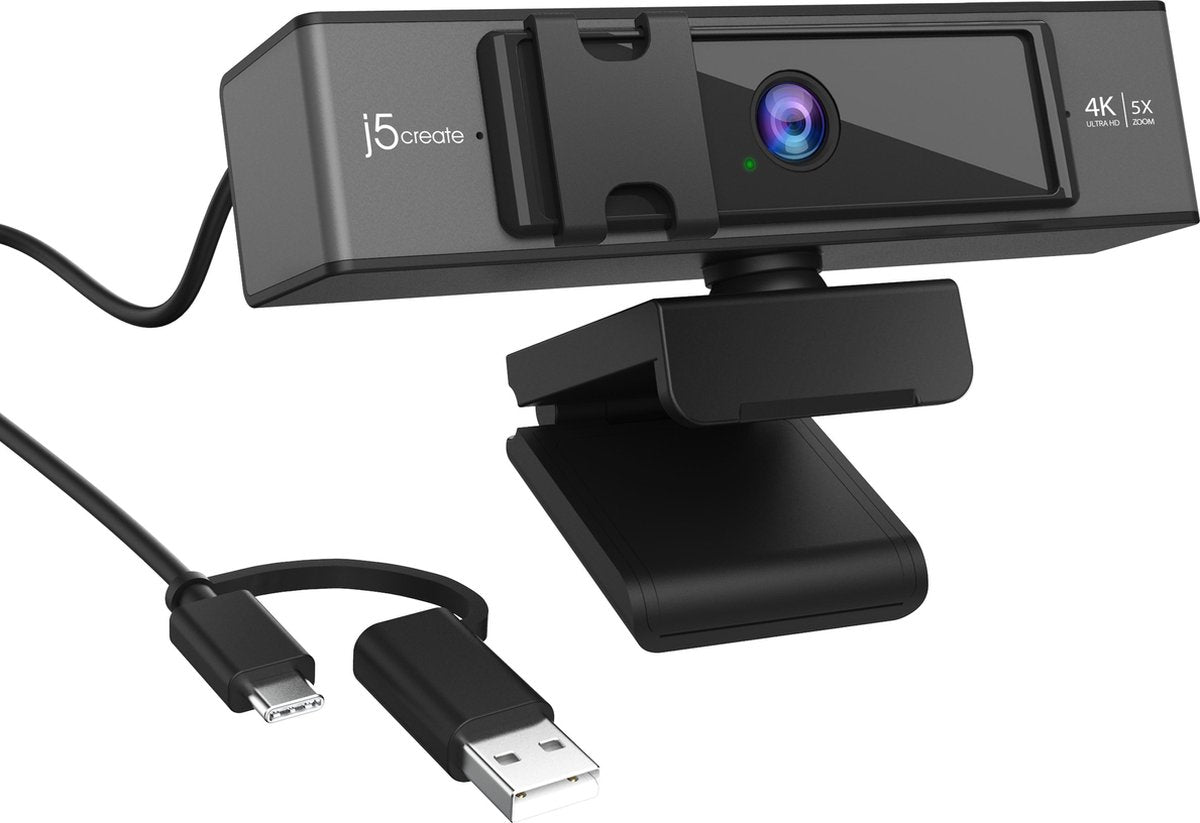 j5create Model JVCU435 USB™ 4K ULTRA HD Webcam with 5x Digital Zoom Remote Control