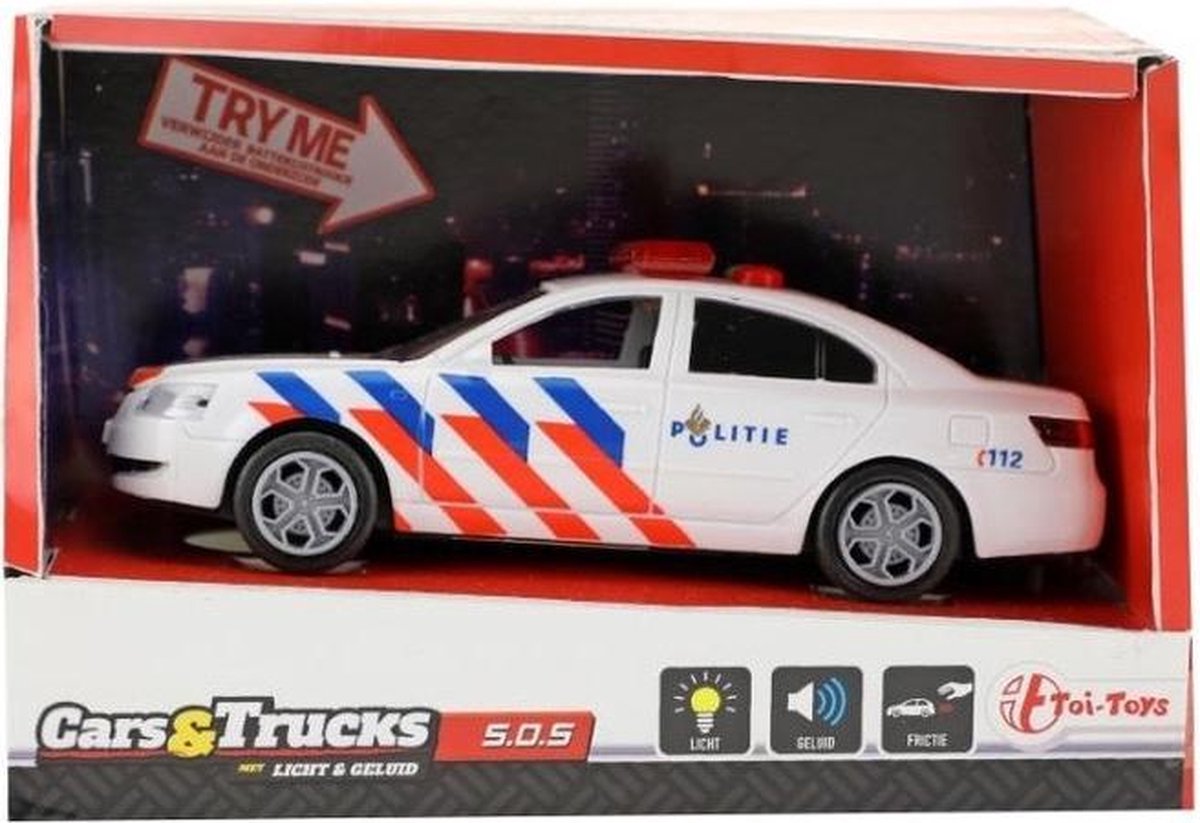 Speelgoed politieauto licht en geluid 5.5 x 16 x 6 cm - hulpdiensten voertuigen