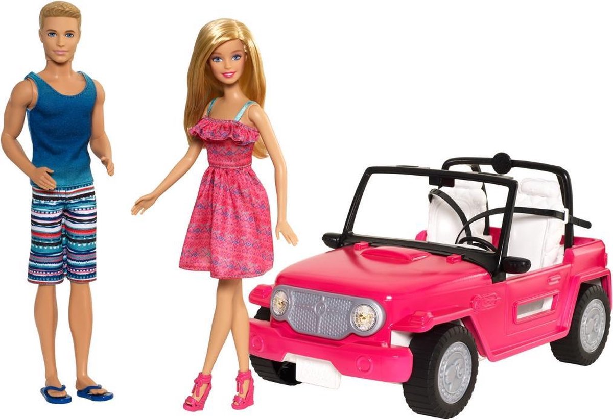 Barbie Beach Cruiser Auto met Ken & Barbie