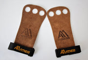 3 Hole Anti Slip Hand Grips Voor alle Sporten - Premium Kwaliteit - Bruin - XL
