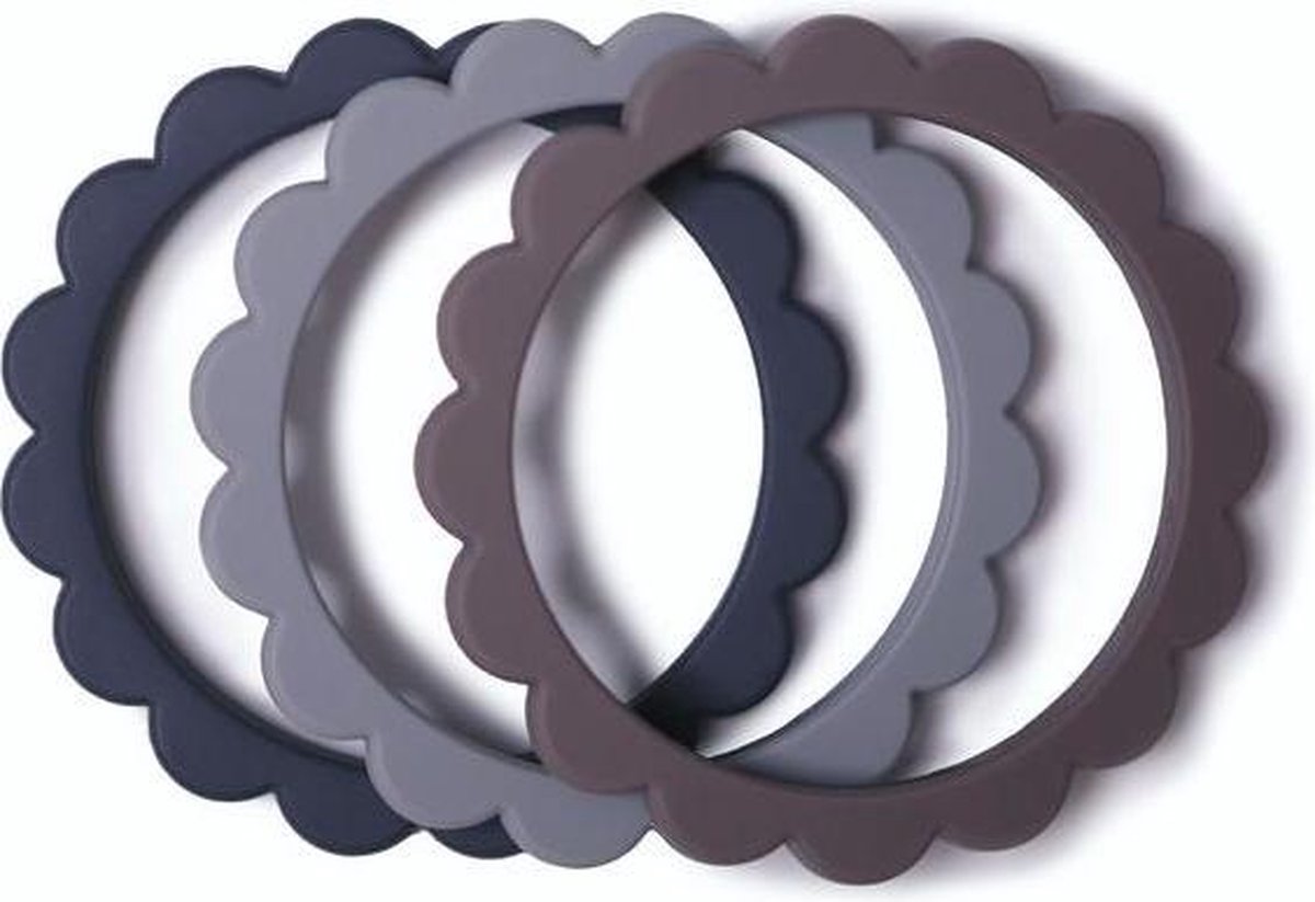 Bijtringen Bloem Steel Dark Grey Stone