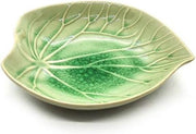 Presenteerblad - Bladvormige schaal - Handgemaakt en geschilderd - Groen -18 cm (2 stuks)