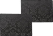 10x stuks stevige luxe Tafel placemats Amatista zwart 30 x 43 cm - Met anti slip laag en Pu coating toplaag