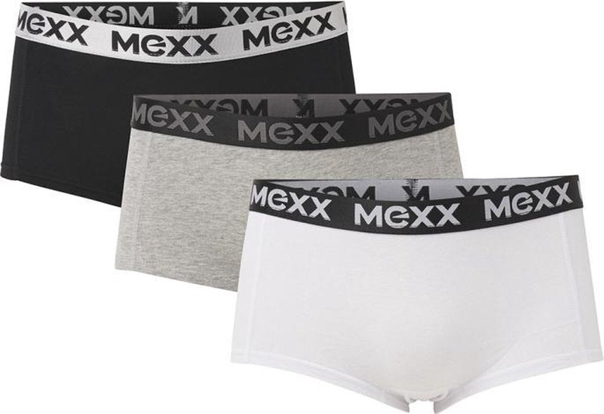 Mexx Dames 3Pack Hipster Zwart/Grijs/Wit-L