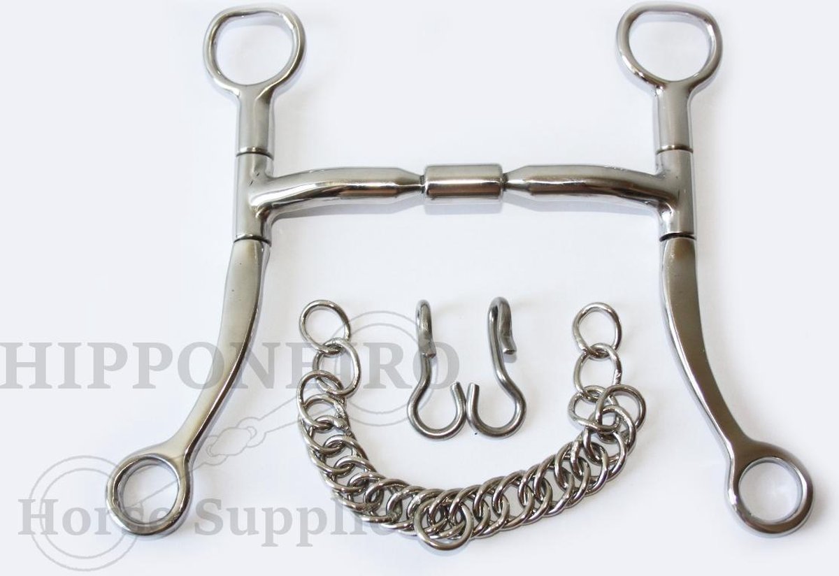Hipponeiro anatomisch gevormd RVS western shanks bit - 12