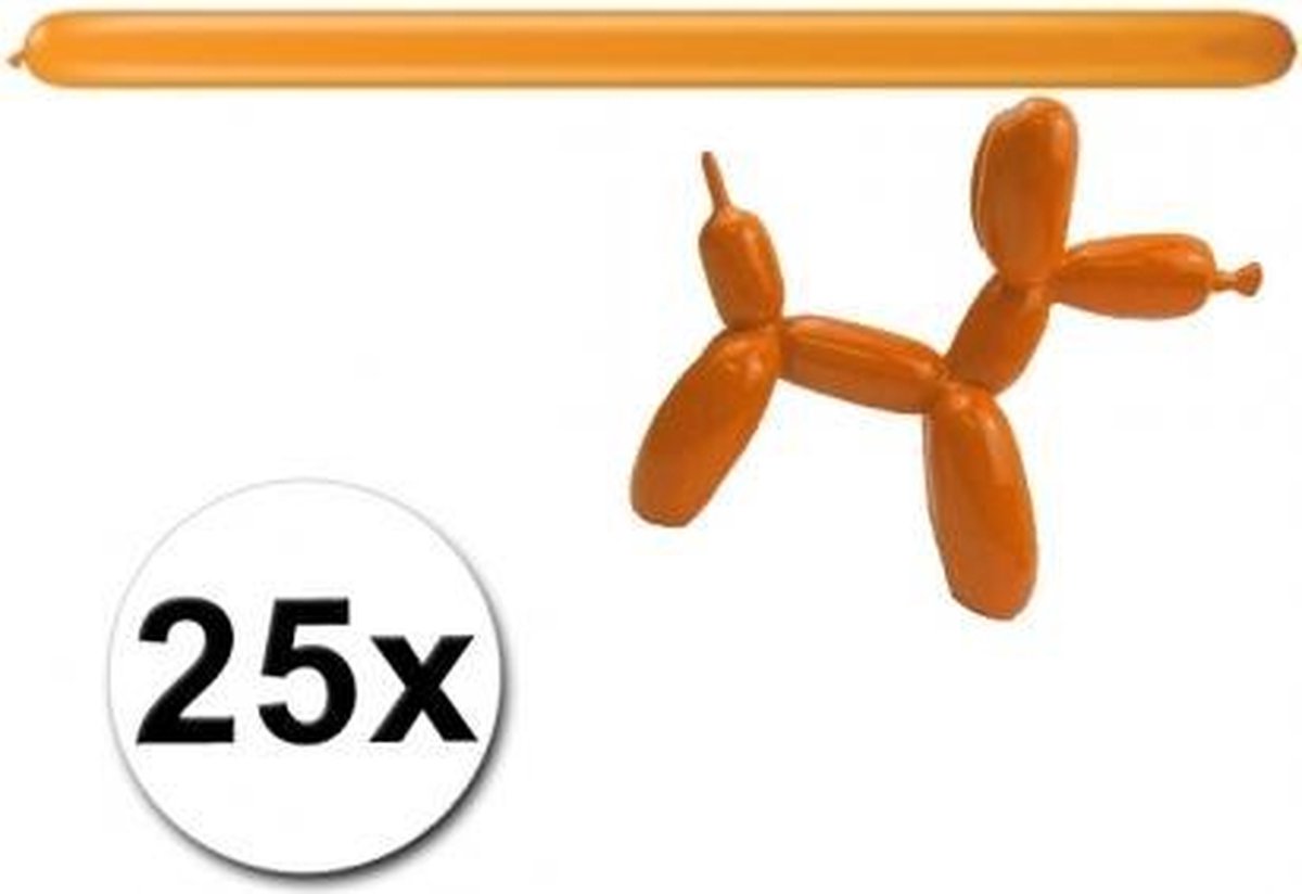 Oranje modelleer ballonnen 25 stuks
