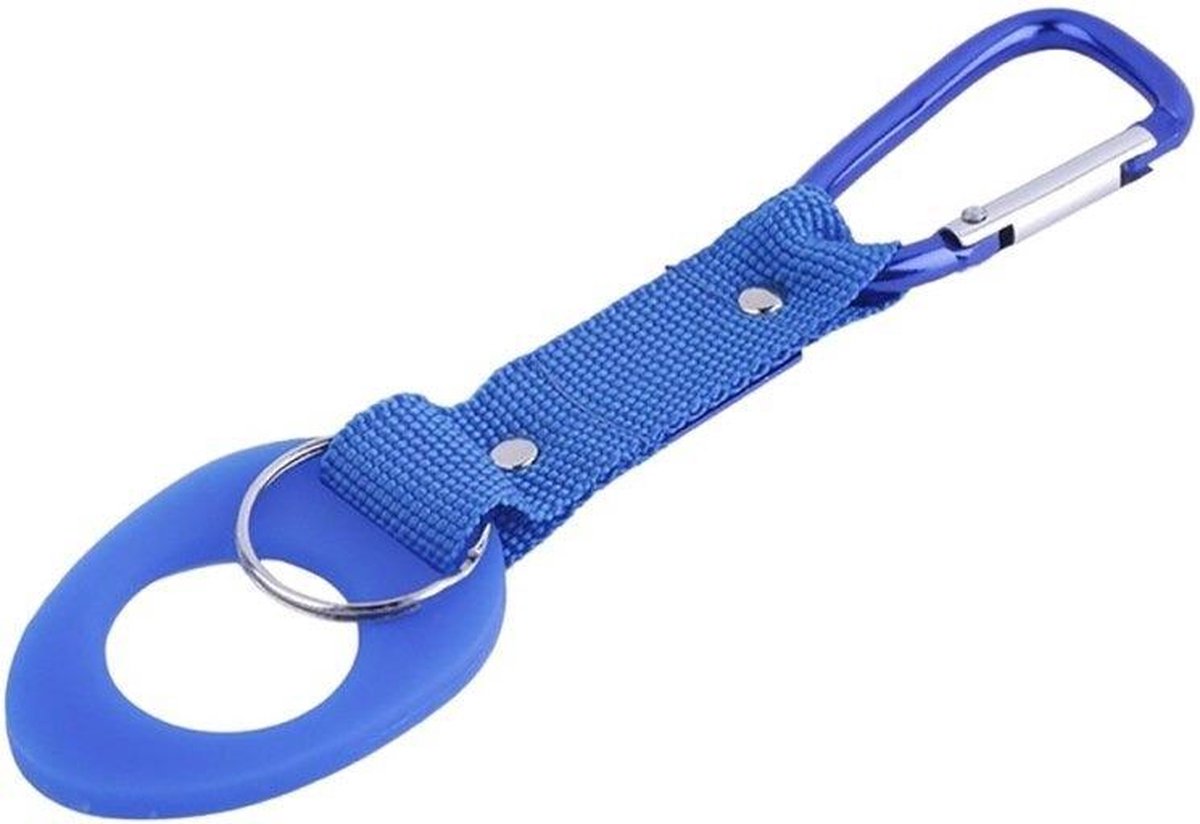 Karabijn - Karabijnhaak - Waterfles houder - Gesp - Nieuwe Aankomst - Sport - Outdoor  -  Waterfleshouder - Camping - Wandelen - Aluminium Rubber Gesp - Haak - Blauw