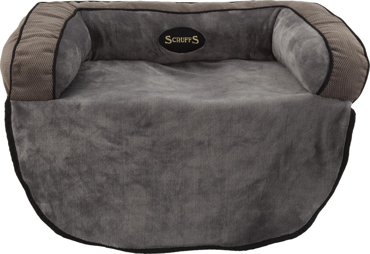 Scruffs Chester Sof Bed Anti-Slip Hondenbed voor op de Bank - Grijs - Large 90 x 70 cm