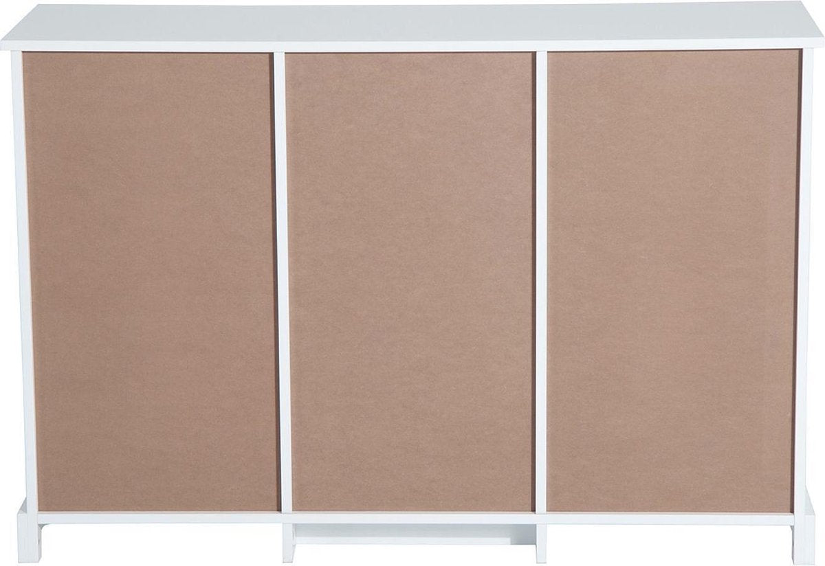 HOMdotCOM Sideboard commode met lamellendeur wit 120 x 40 x 80cm