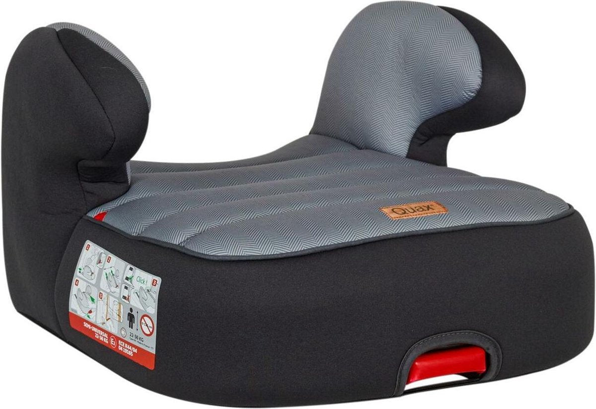 Quax Dreamy Easyfix- Autostoel / Zitverhoger /  Booster - Black/grey - visgraatmotief - Groep 2/3 met ISOFIX