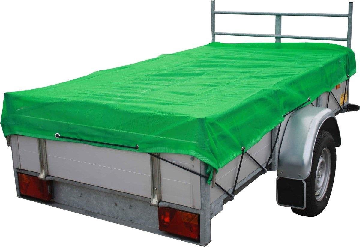 Fijnmazig aanhangernet - 4.50 x 2.50 meter - Groen - Groen - 4.50 x 2.50 meter