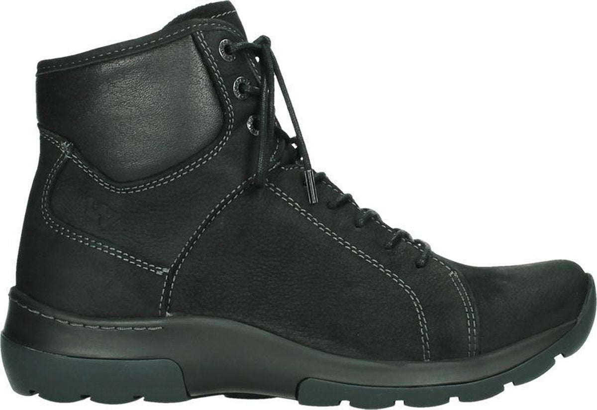 Wolky Dames Veterboot Ambient 0302611/001 Zwart - Maat 39