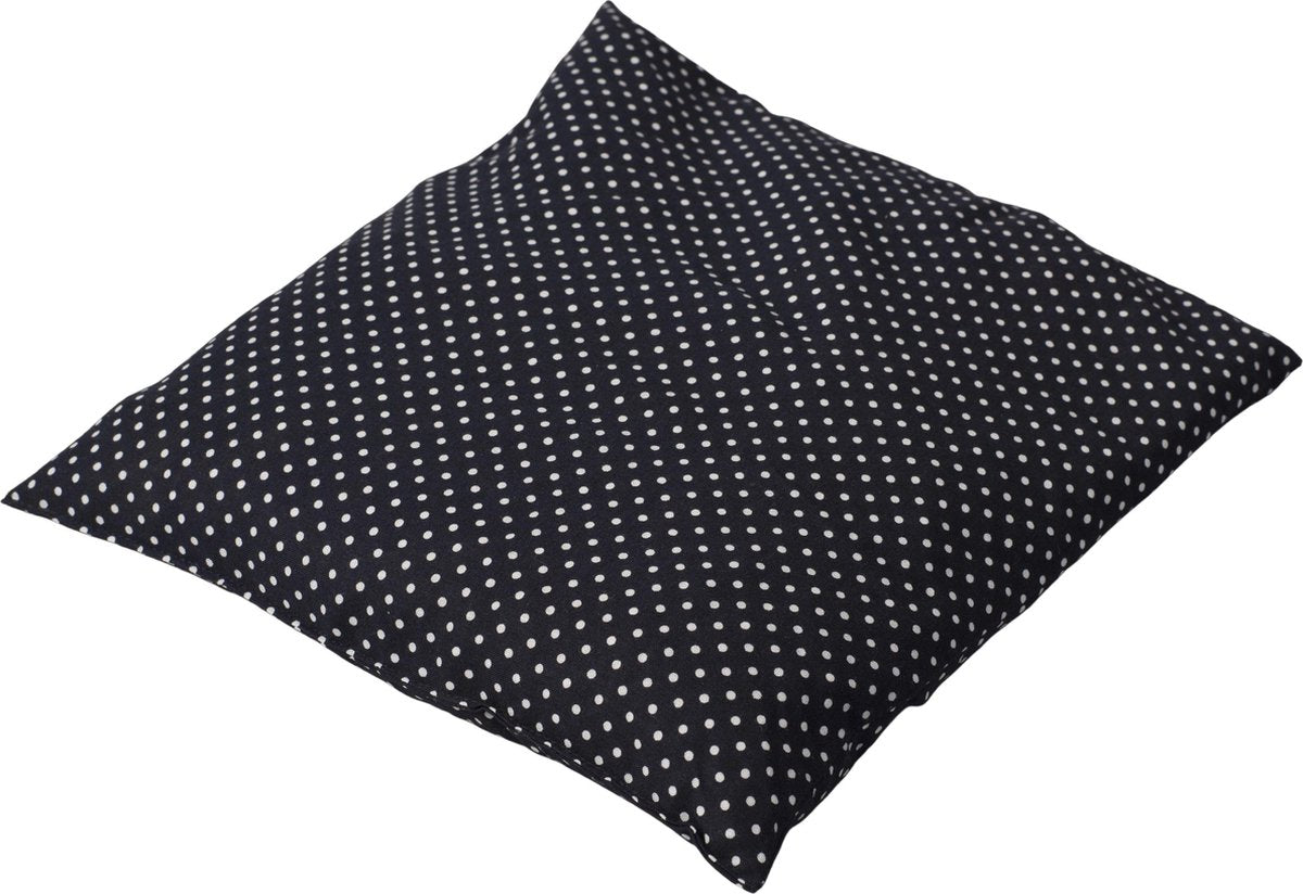 Kersenpitkussen Classico - 25 x 27cm - Donker Blauw met Witte Bollen
