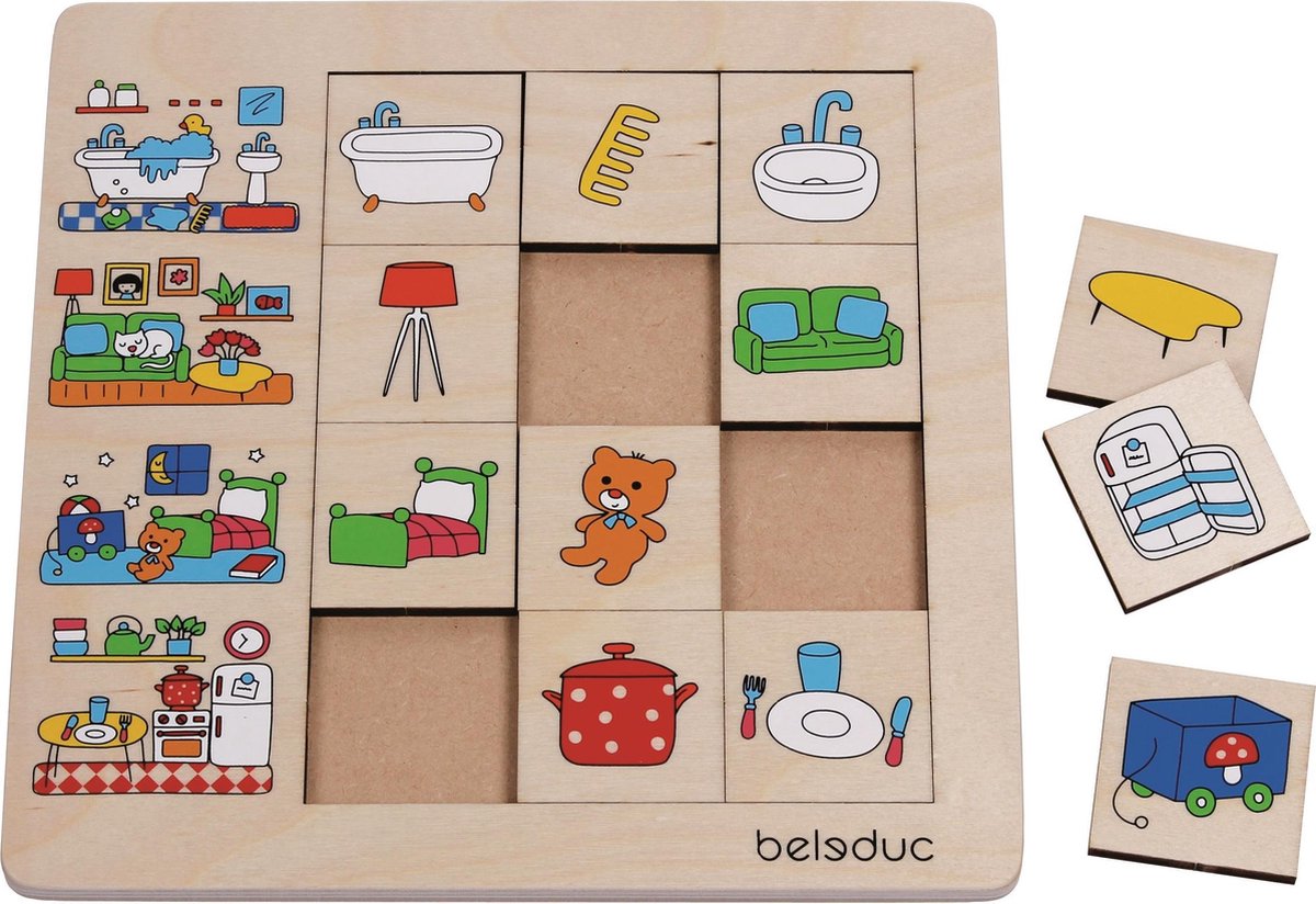 Houten sorteerpuzzel thuis
