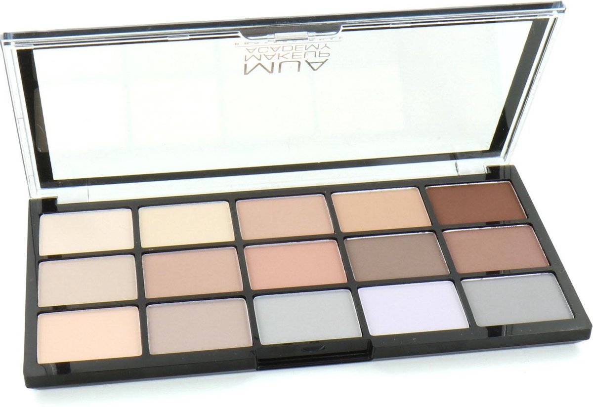 MUA 15 Shade Oogschaduw Palette - Matte Feather Light