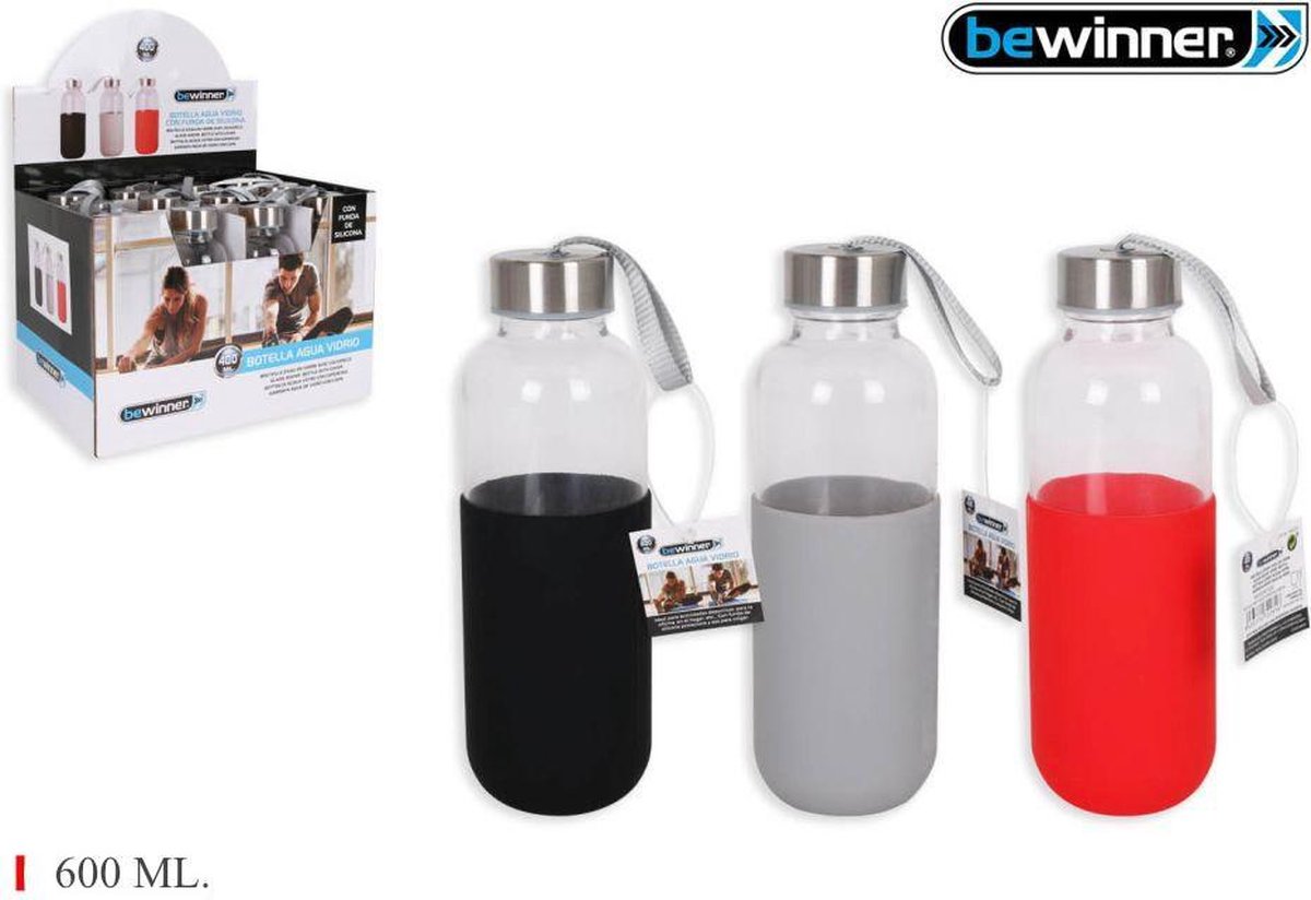 BS - Sport bidon - Multigekleurd - 600ML - Kunststof met oog