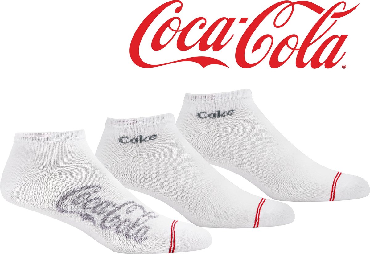 COCA COLA SOKKEN - Coke sneakers - 43/46 - wit - 6 paar
