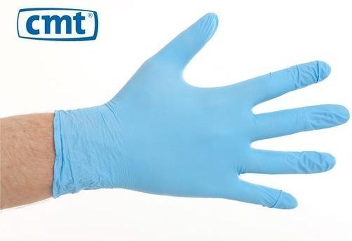 CMT soft nitril handschoenen poedervrij M blauw