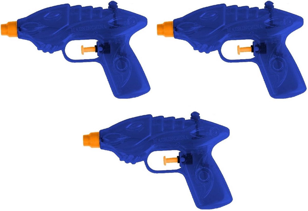 3x Waterpistool/waterpistolen blauw 16
