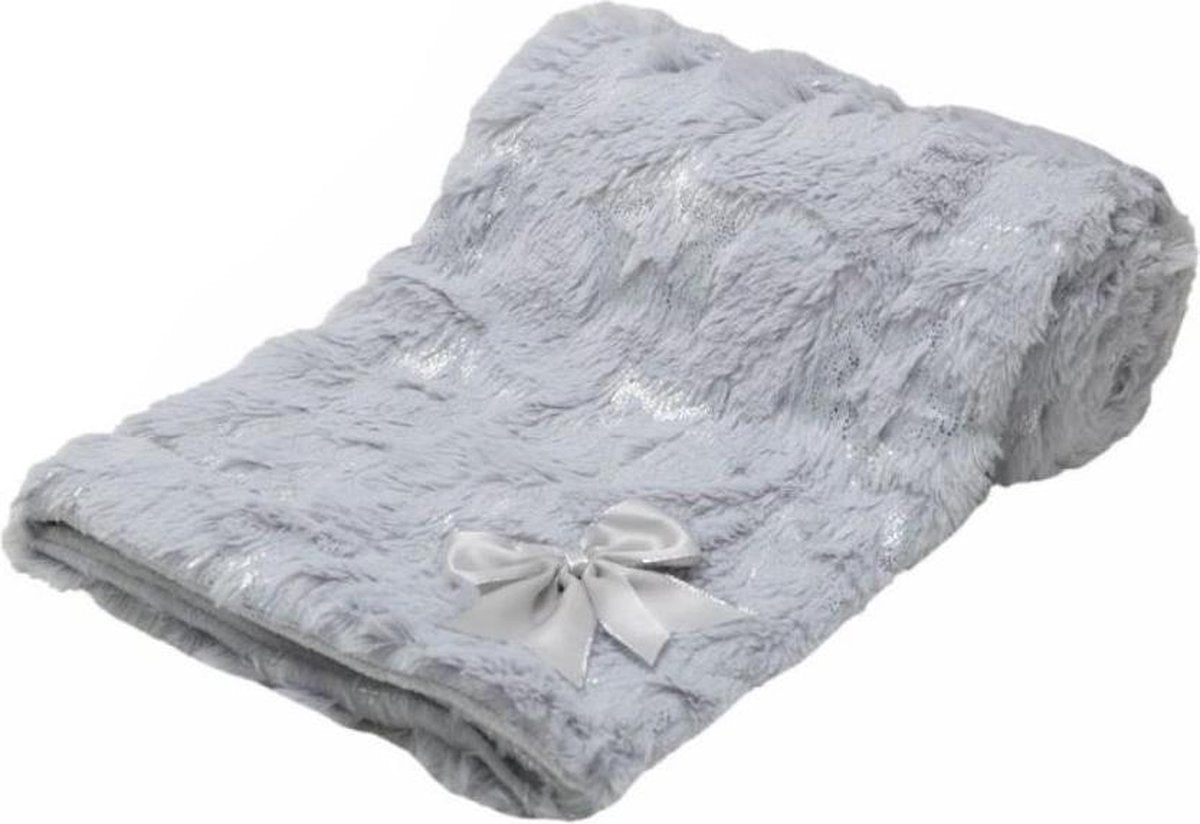 Soft Touch Dekentje Sterren 75 X 100 Cm Polyester Grijs