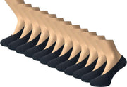 12 paar Footies - SQOTTON - Platte naad - Zwart - Maat 35-38
