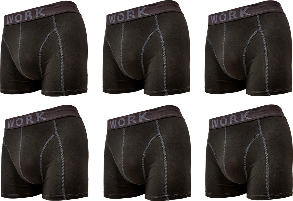 Work 6P Katoenen Boxershorts - Maat - XL