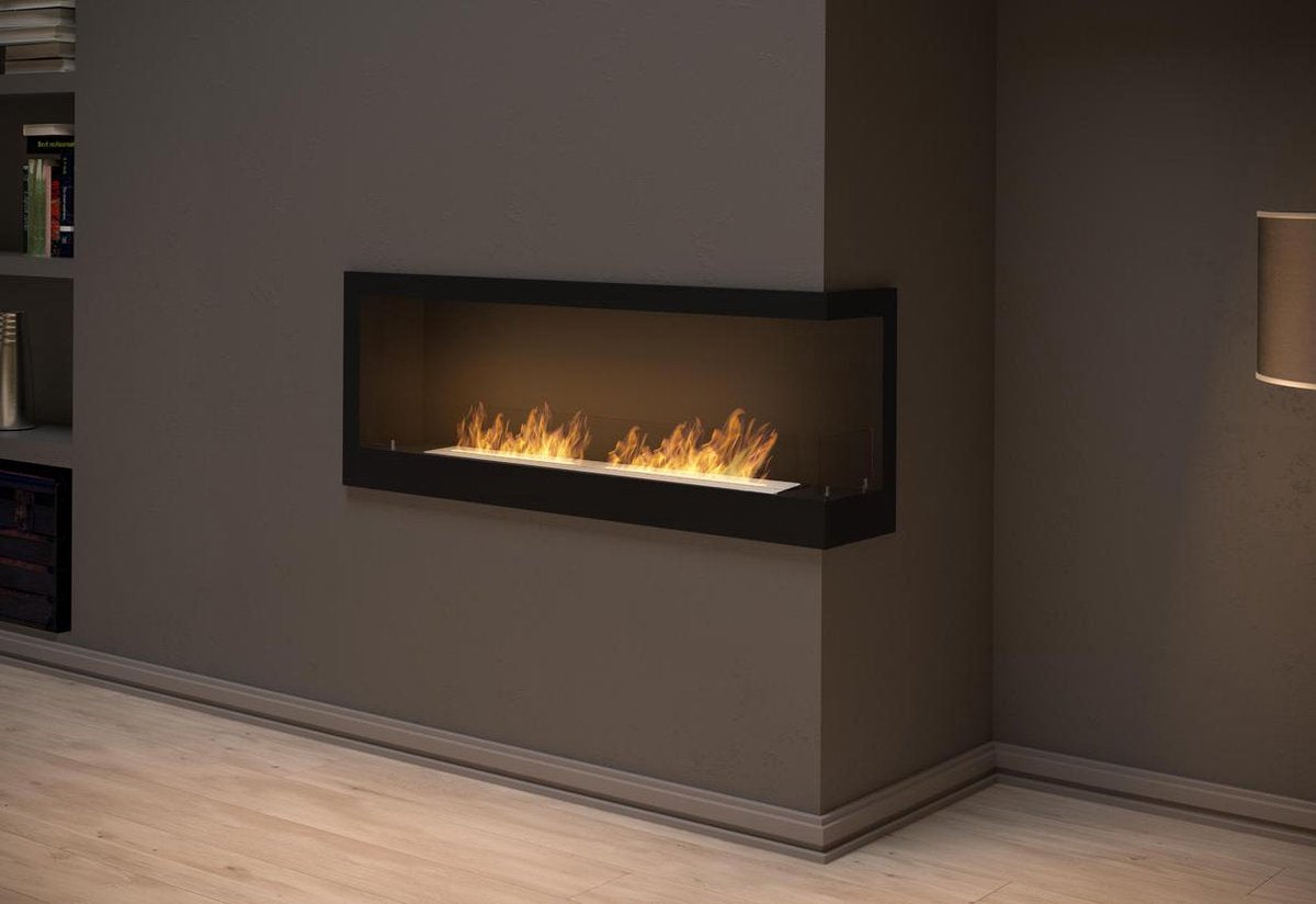 Infire bio-ethanol - haard -inbouw sfeerhaard - Hoek rechts -120x45cm.
