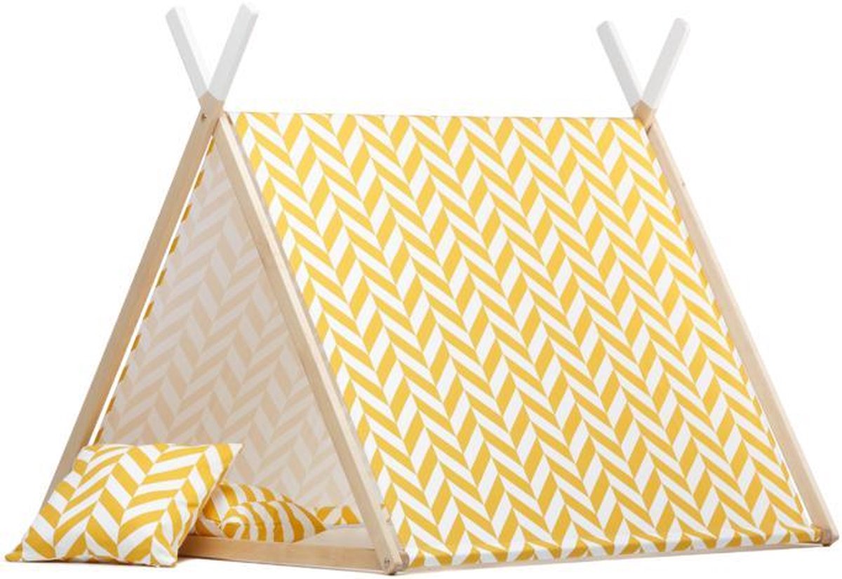 Speeltent – Kinderspeeltent – kindertent – Speelhuis - Tent – Kledingrek - Handgemaakt - Geel