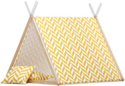 Speeltent – Kinderspeeltent – kindertent – Speelhuis - Tent – Kledingrek - Handgemaakt - Geel