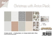Joy!Crafts • Papierset  Anton Pieck design kerst  A4-10 vellen - 2 knip/4x2 designs dubbelzijdig - 200 g/m2 om kaarten mee te maken