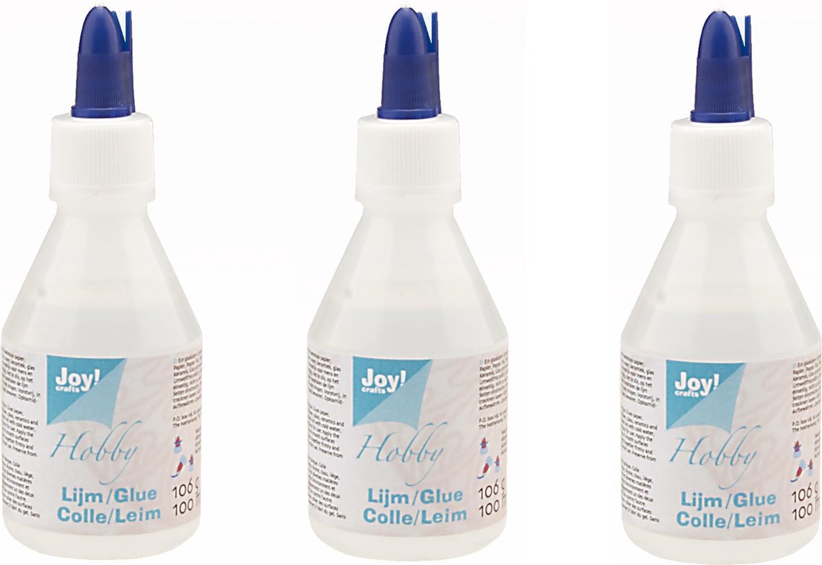 Joy!Crafts / Hobbylijm / Knutsel lijm / Universeel Lijm / 3 PACK / 3 flesjes van 100 ml