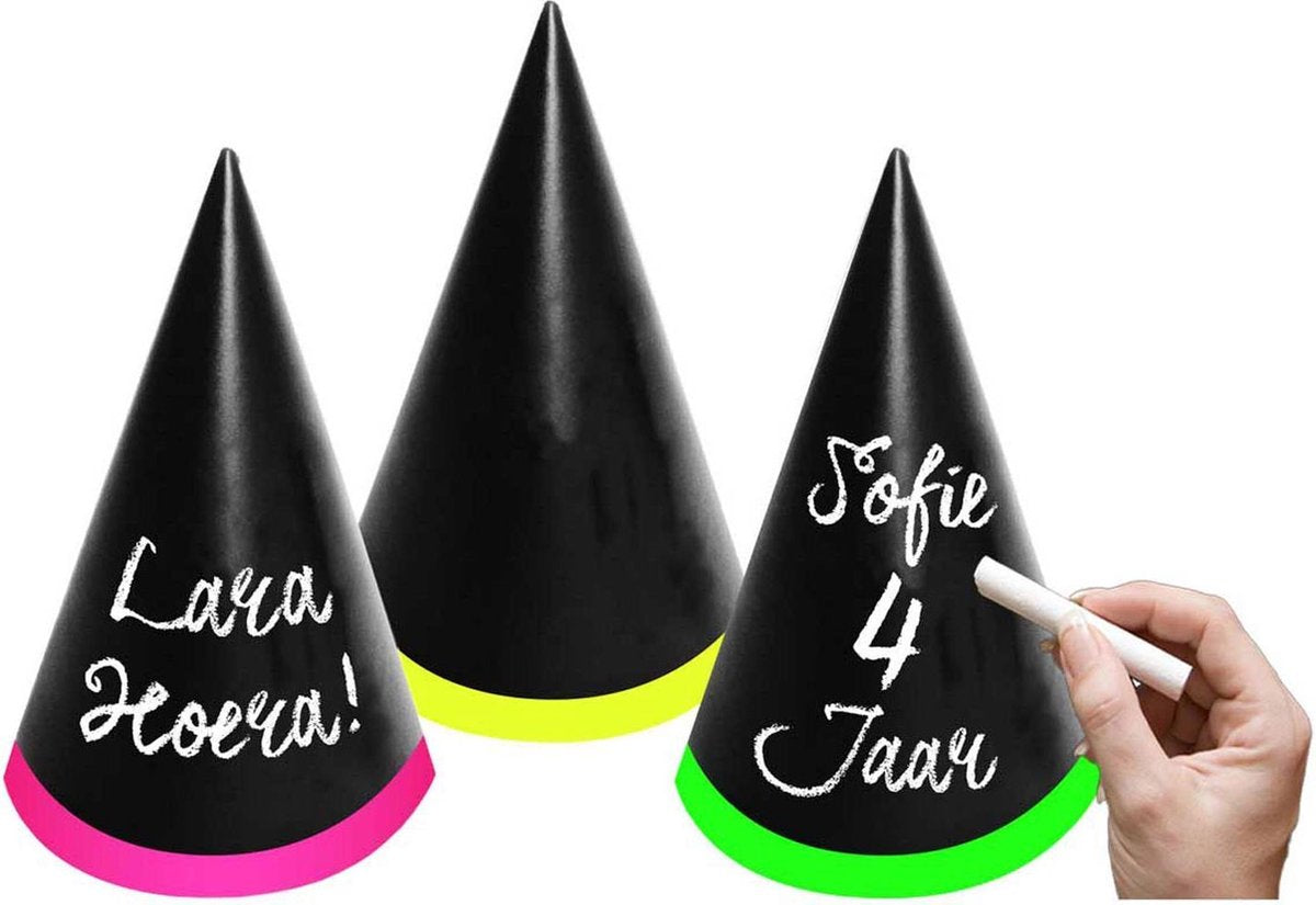 Beschrijfbare Feesthoedjes - 6 stuks